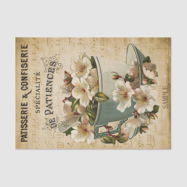 Papel De Seda Copa Francesa de Flores (Anverso)