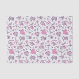 Papel De Seda Copas de rosas rosadas patrón de corazón de amor d