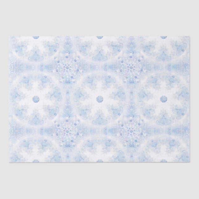 Papel De Seda Copo de nieve azul (Anverso)