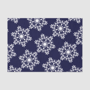 Papel De Seda Copo de nieve blanco sobre azul oscuro