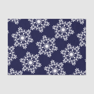 Papel De Seda Copo de nieve blanco sobre azul oscuro
