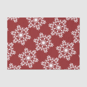 Papel De Seda Copo de nieve blanco sobre rojo pardo
