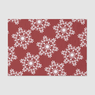 Papel De Seda Copo de nieve blanco sobre rojo pardo