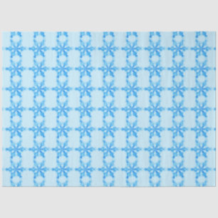 Papel De Seda Copo de nieve de invierno azul