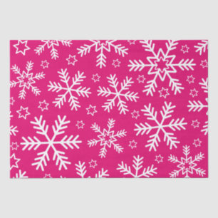 Papel De Seda Copo de Nieve de Navidad Rosa y Blanco