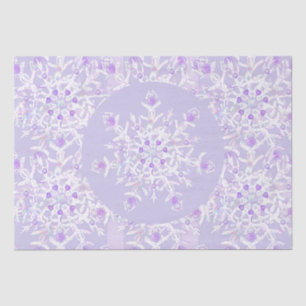 Papel De Seda copo de nieve morado ligero y corazón brillante