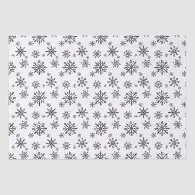 Papel De Seda Copo de nieve negro y blanco 2 (Anverso)