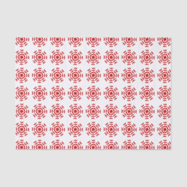Papel De Seda Copo de nieve rojo bonito del navidad (Anverso)