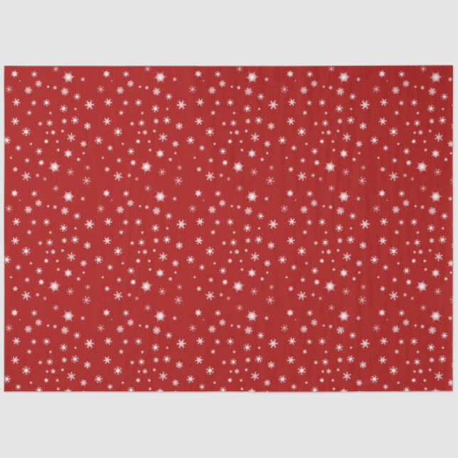 Papel De Seda Copo de nieve rojo y blanco (Anverso)