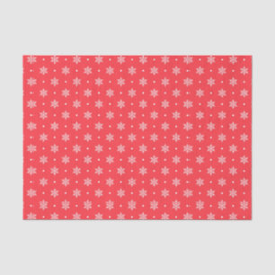 Papel De Seda Copo de Nieve Sobre Rojo