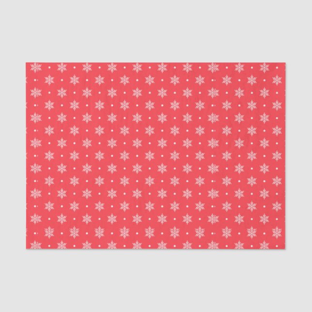 Papel De Seda Copo de Nieve Sobre Rojo (Anverso)