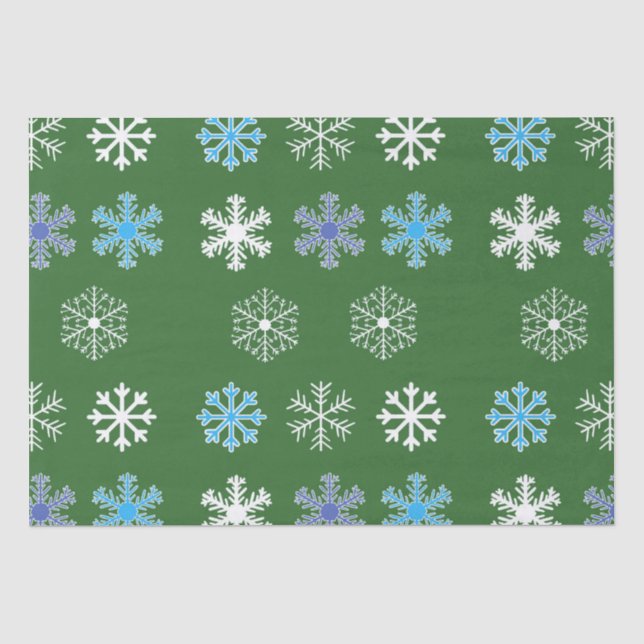 Papel De Seda Copo de nieve verde (Anverso)