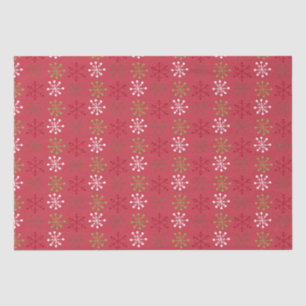 Papel De Seda Copo de nieve verde rojo blanco con respaldo rojo