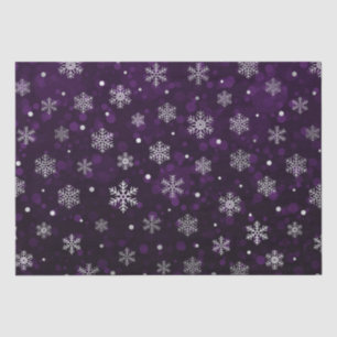 Papel De Seda Copos de Navidad con Bokeh Púrpura y Hojalata Plat