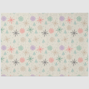 Papel De Seda Copos de nieve a mano Árboles de Navidad Multicolo