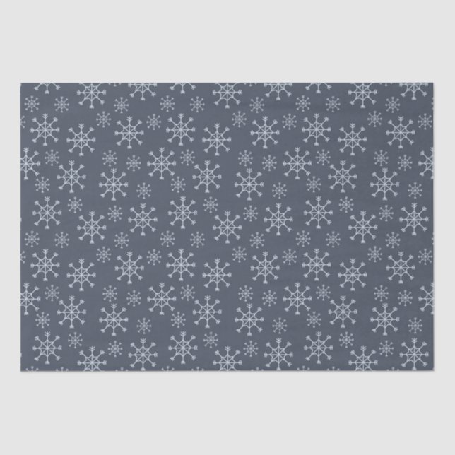 Papel De Seda Copos de nieve - azul (Anverso)