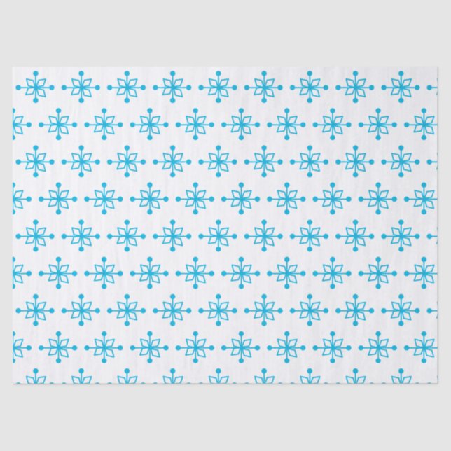 Papel De Seda Copos de nieve azules (Anverso)