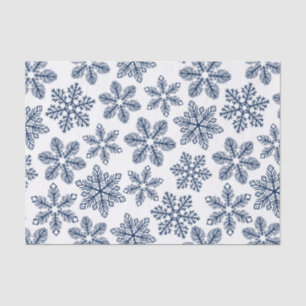Papel De Seda Copos de nieve azules