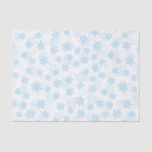 Papel De Seda Copos de nieve azules bebé Navidad Blanca