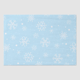 Papel De Seda Copos de nieve azules y blancos