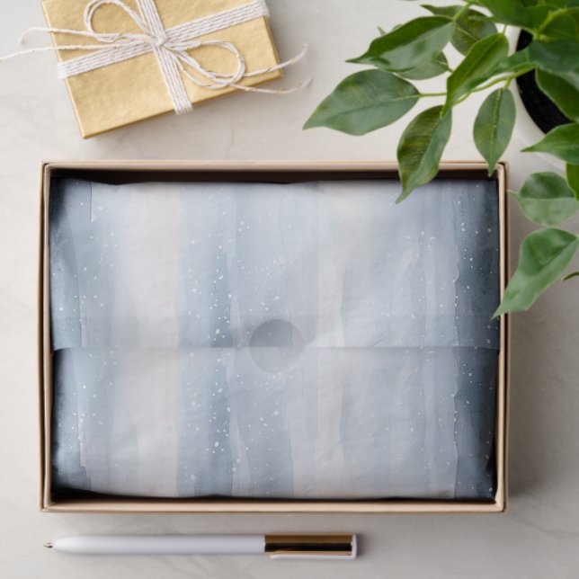 Papel De Seda Copos de nieve blancos azules (Regalo )