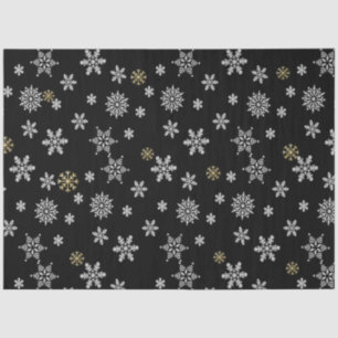 Papel De Seda Copos de nieve blancos y dorados