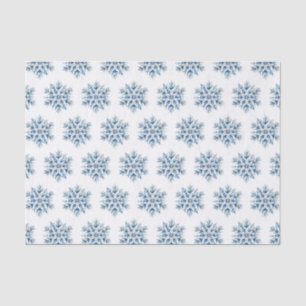 Papel De Seda Copos de nieve Blue White Winter