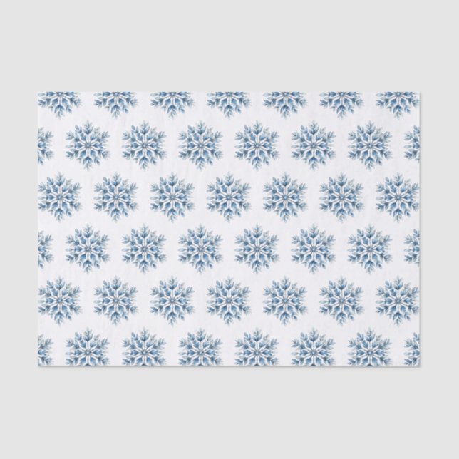 Papel De Seda Copos de nieve Blue White Winter (Anverso)