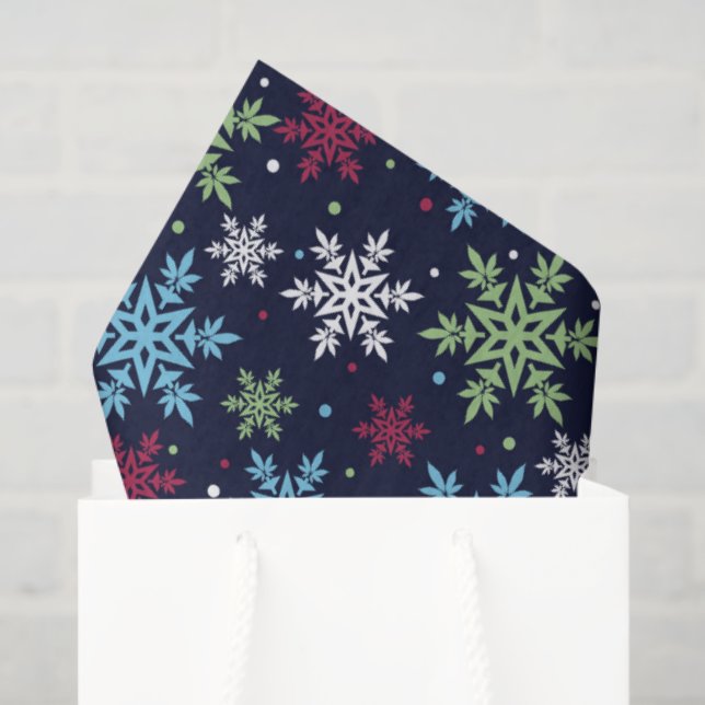 Papel De Seda Copos de nieve de invierno coloridos (Bolsa de regalo)