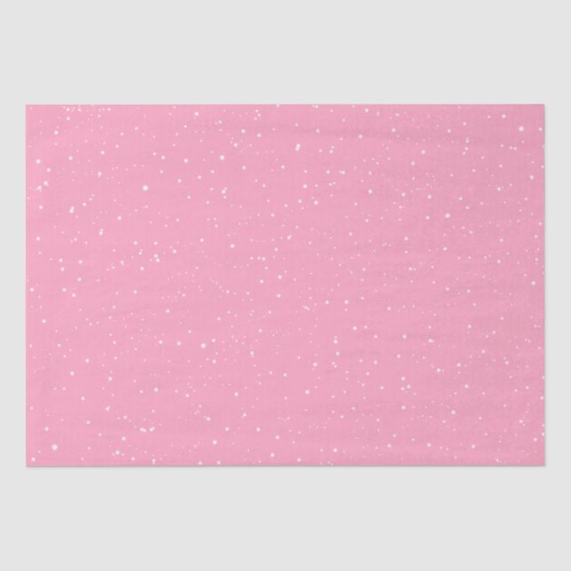 Papel De Seda Copos de Nieve de Invierno sobre Rosa (Anverso)