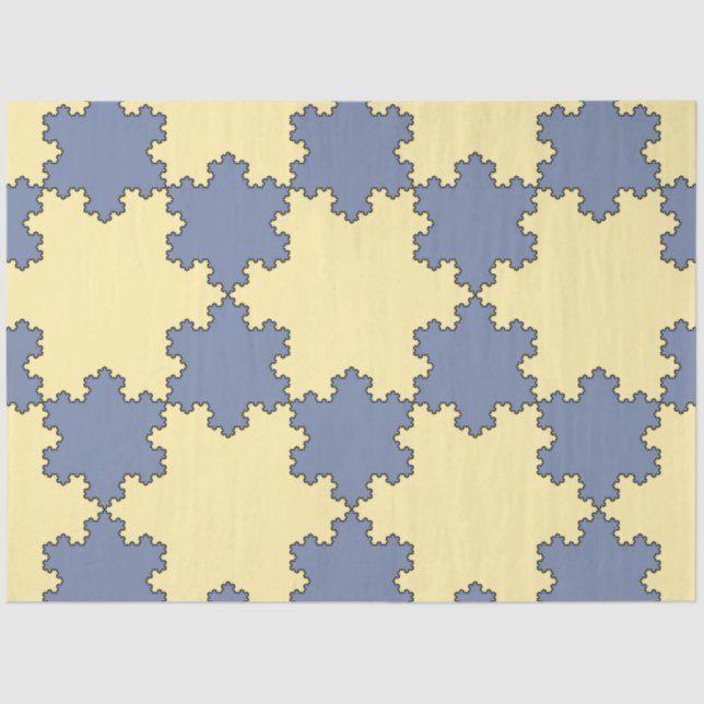 Papel De Seda Copos de nieve de Koch Teselados (Modelo fractal) (Anverso)