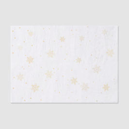 Papel De Seda Copos de nieve dorados