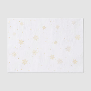 Papel De Seda Copos de nieve dorados