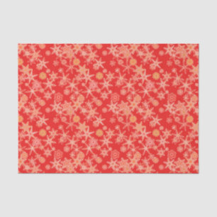 Papel De Seda Copos de nieve geométricos modernos, Naranja manda