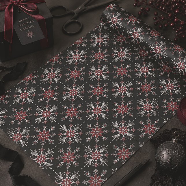 Papel De Seda Copos de nieve góticos de Navidad espeluznantes (Subido por el creador)