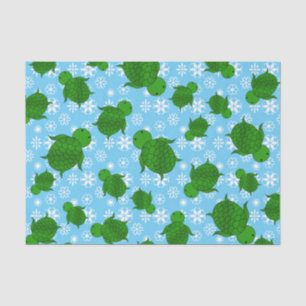 Papel De Seda Copos de nieve lindos del azul del navidad de la