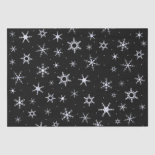 Papel De Seda Copos de nieve negros