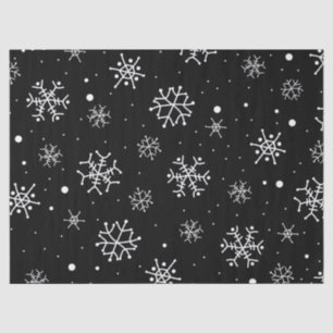 Papel De Seda Copos de nieve negros y blancos