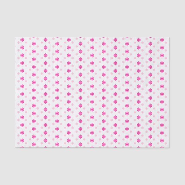 Papel De Seda Copos de nieve rosados (Anverso)