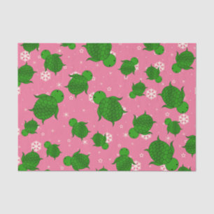 Papel De Seda Copos de nieve rosados de mar verde del navidad