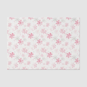 Papel De Seda Copos de nieve rosados Navidad vintage