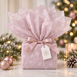 Papel De Seda Copos de Nieve Suaves en Rosa Polvoriento Opcional