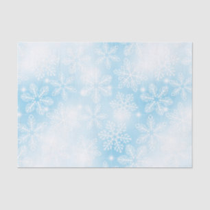 Papel De Seda Copos de nieve y luces azules