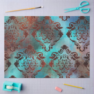 Papel De Seda Copper Patina Rustask Damask