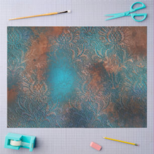 Papel De Seda Copper Patina Rustask Damask
