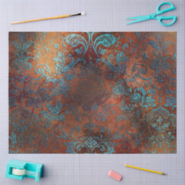 Papel De Seda Copper Patina Rustask Damask