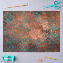 Papel De Seda Copper Patina Rustask Damask