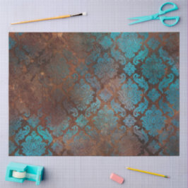 Papel De Seda Copper Patina Rustask Damask