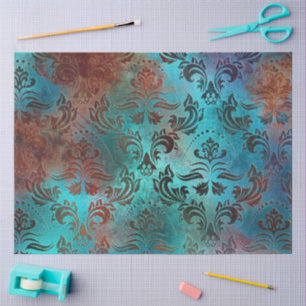 Papel De Seda Copper Patina Rustask Damask