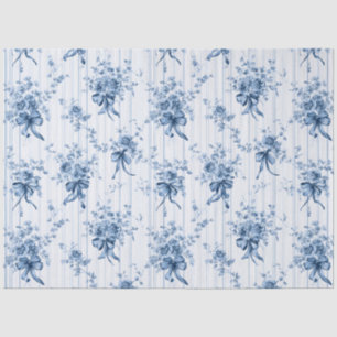 Papel De Seda Coqueta azul medio y blanco 